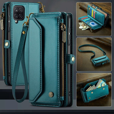 New RFID Blocking Zipper Wallet Supports Wireless Charging with Long and Short Lanyard Leather Phone Case