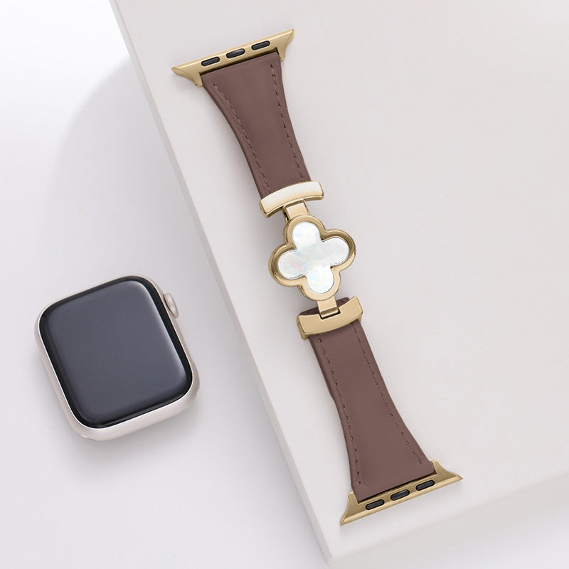 Lucky Flower Leather Strap For Apple Watch