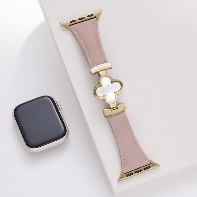Lucky Flower Leather Strap For Apple Watch