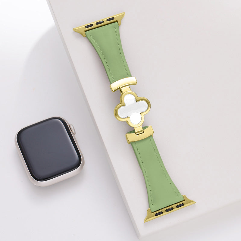 Lucky Flower Leather Strap For Apple Watch