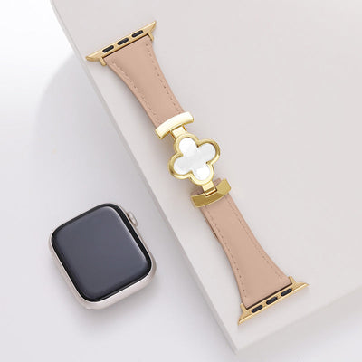 Lucky Flower Leather Strap For Apple Watch