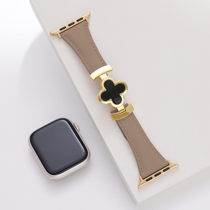 Lucky Flower Leather Strap For Apple Watch