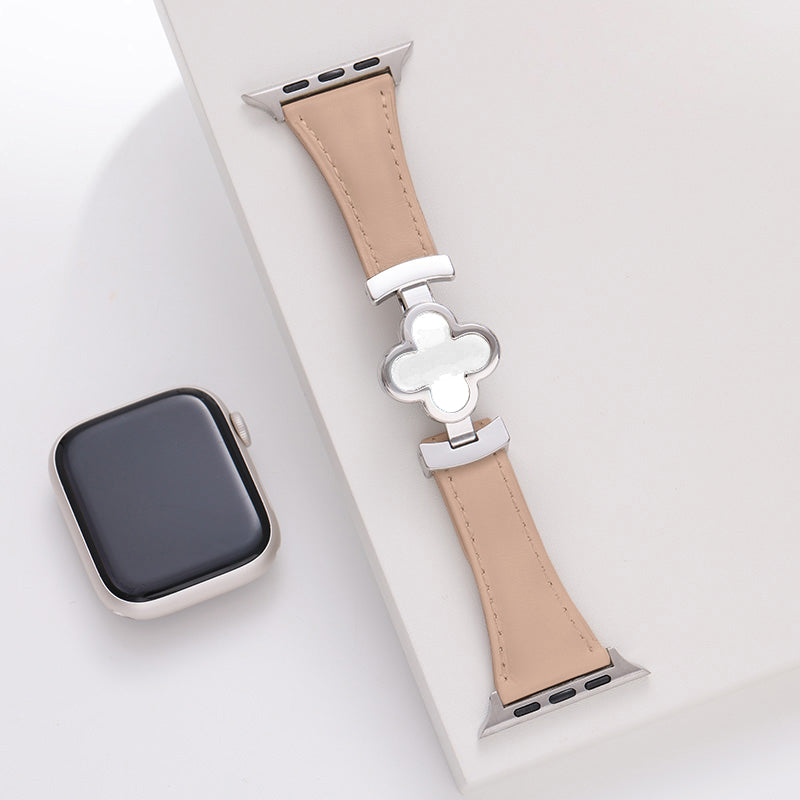Lucky Flower Leather Strap For Apple Watch