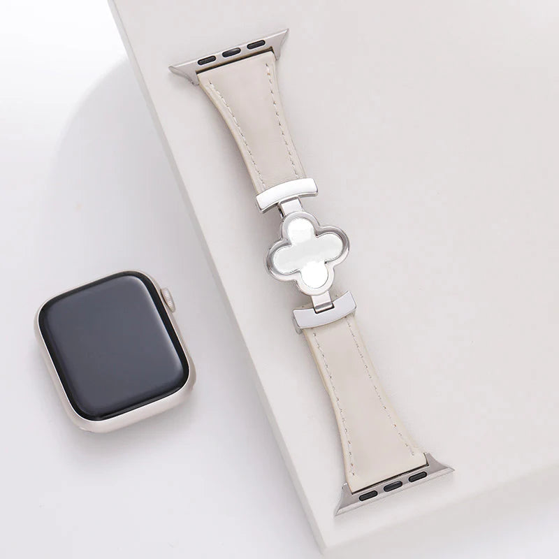 Lucky Flower Leather Strap For Apple Watch