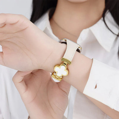 Lucky Flower Leather Strap For Apple Watch