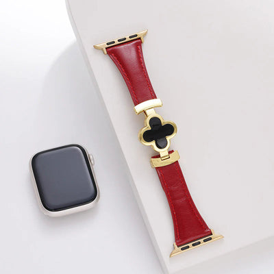 Lucky Flower Leather Strap For Apple Watch