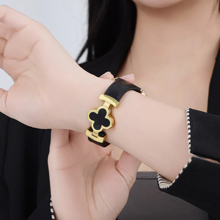 Lucky Flower Leather Strap For Apple Watch