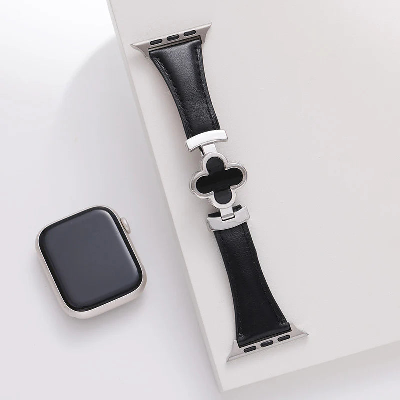 Lucky Flower Leather Strap For Apple Watch