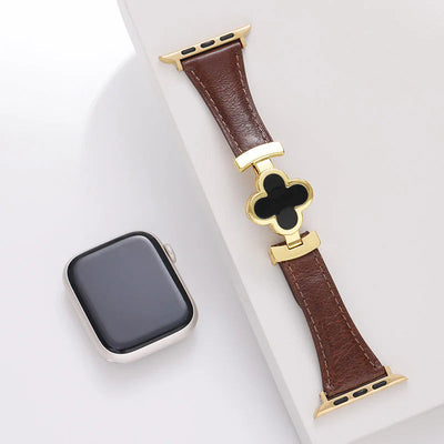 Lucky Flower Leather Strap For Apple Watch
