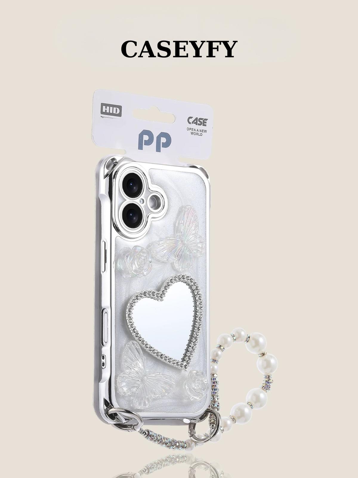 Crystal Heart Mirror Case